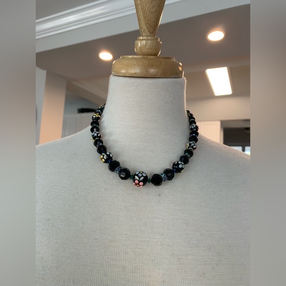 Vintage handpainted Austrian Chrystal necklace - Picture 3 of 7